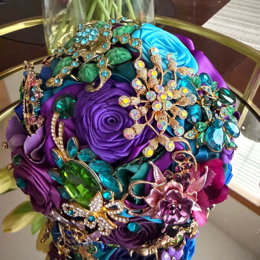 Floral Gemstone Brooch Bouquet